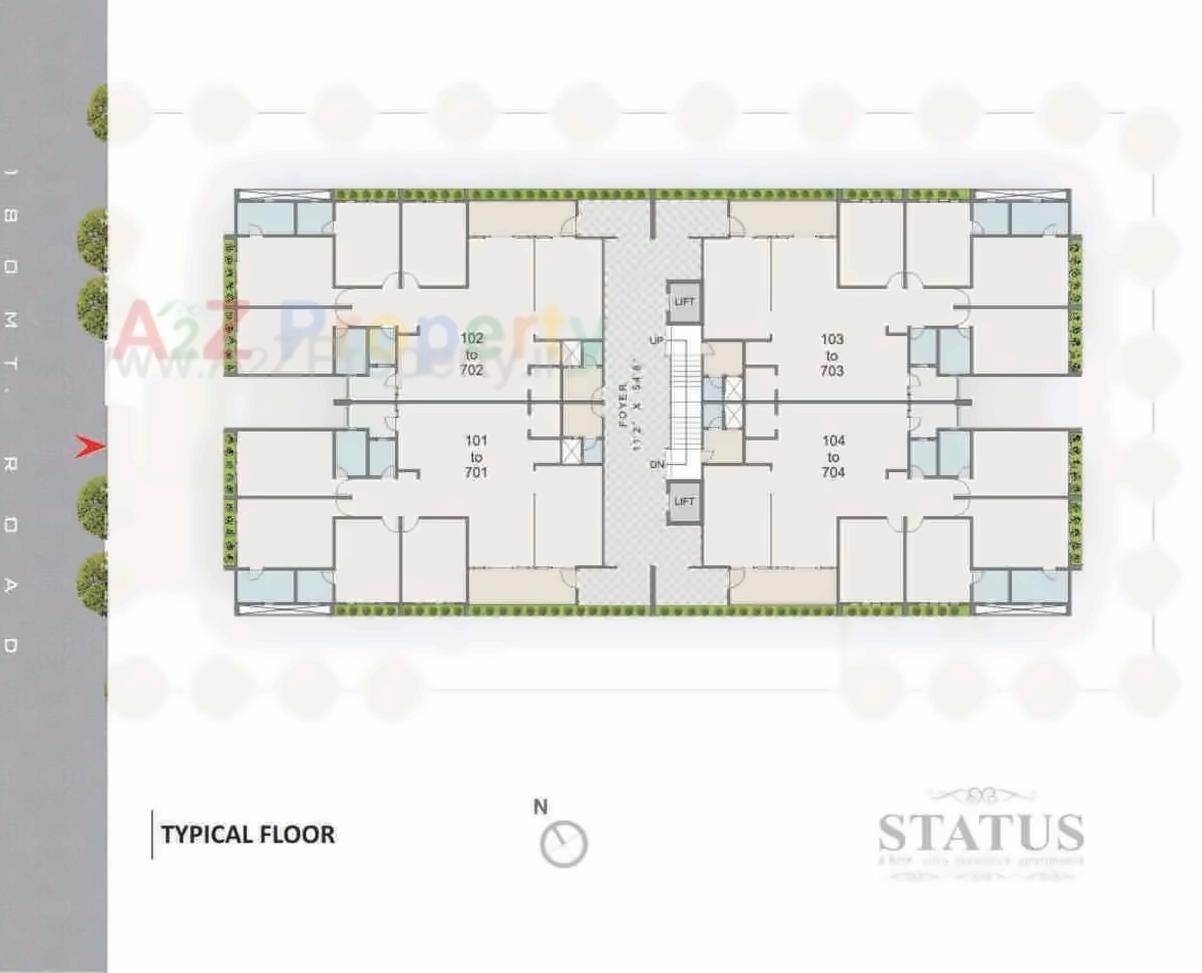 Layout of real estate project Status located at Sola, Ahmedabad, Gujarat