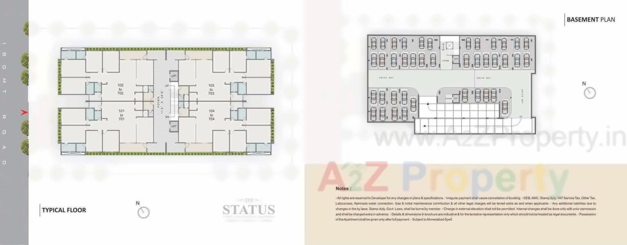 Layout of real estate project Status located at Sola, Ahmedabad, Gujarat