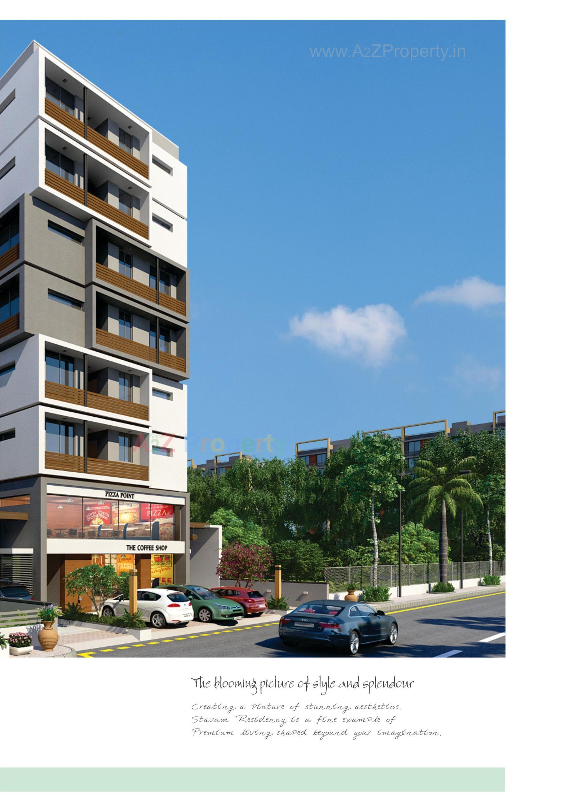 3D Elevation of real estate project Stavam Residency located at Gota, Ahmedabad, Gujarat