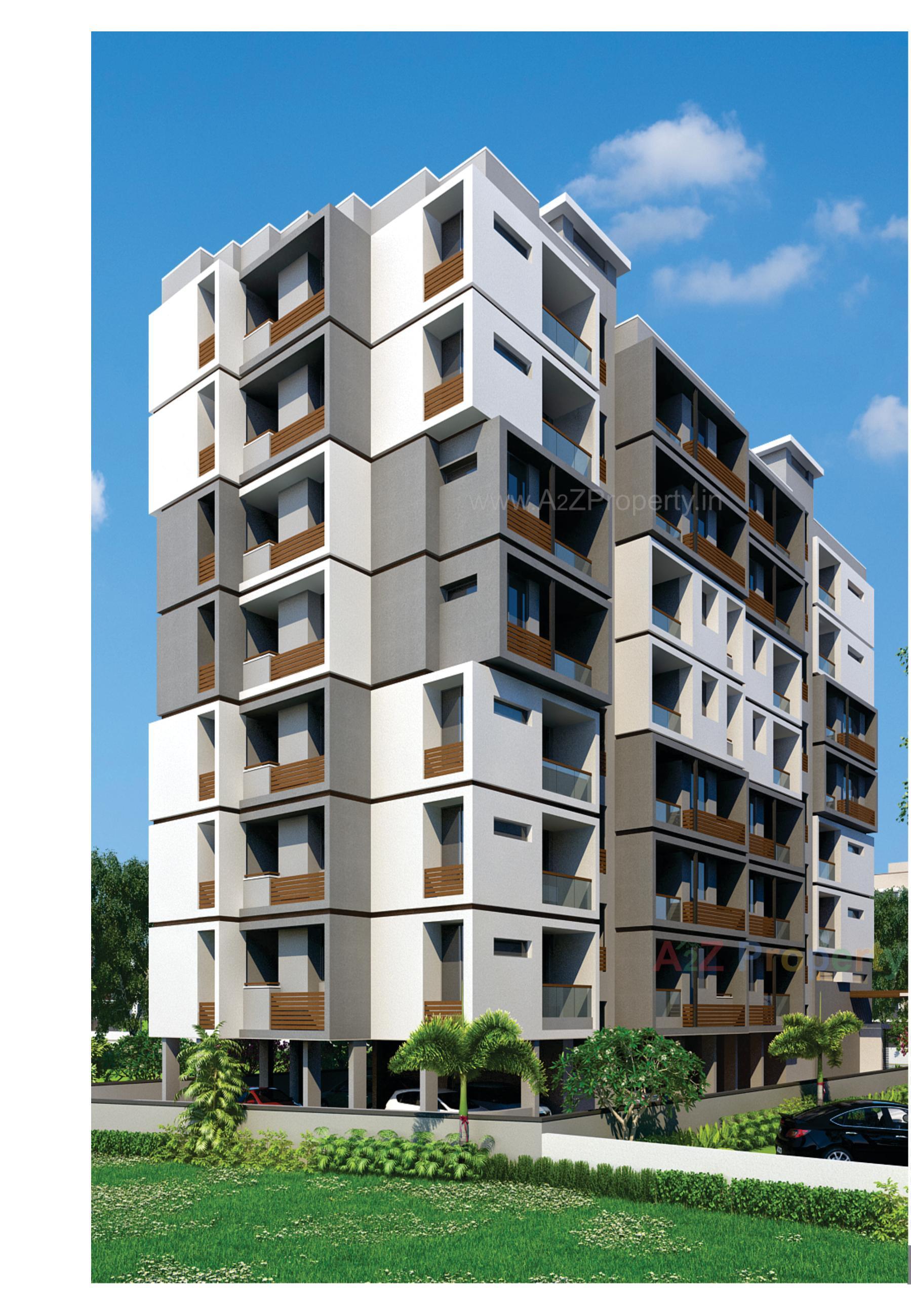 3D Elevation of real estate project Stavam Residency located at Gota, Ahmedabad, Gujarat
