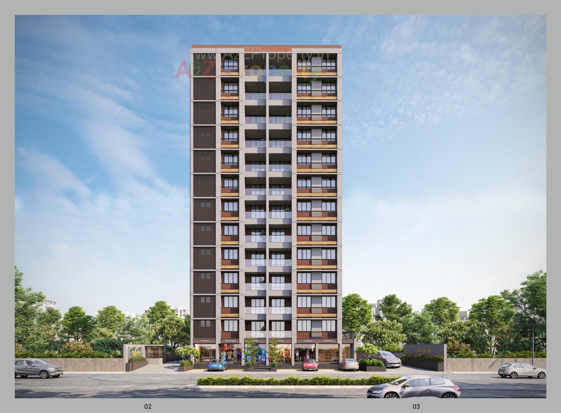 3D Elevation of real estate project Stavik Heights located at Bhadaj, Ahmedabad, Gujarat