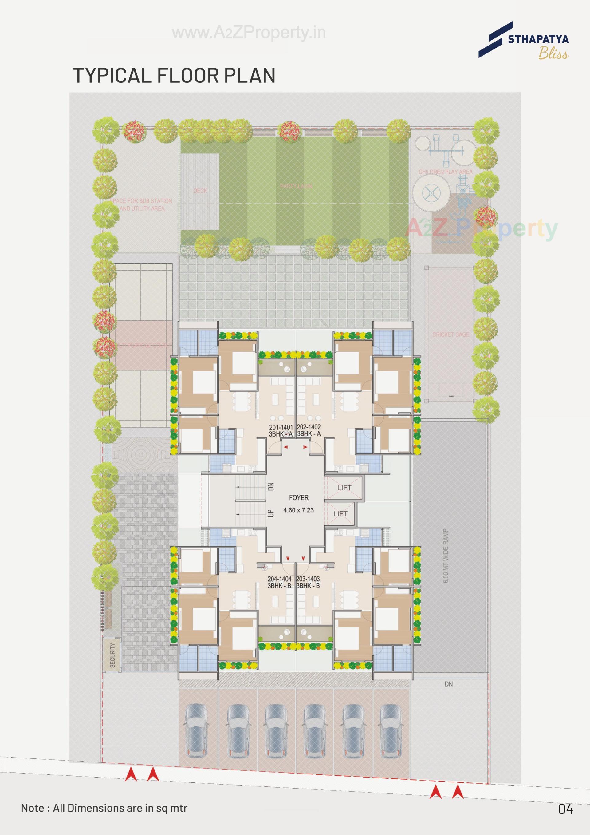 Layout of real estate project Sthapatya Bliss located at Shilaj, Ahmedabad, Gujarat
