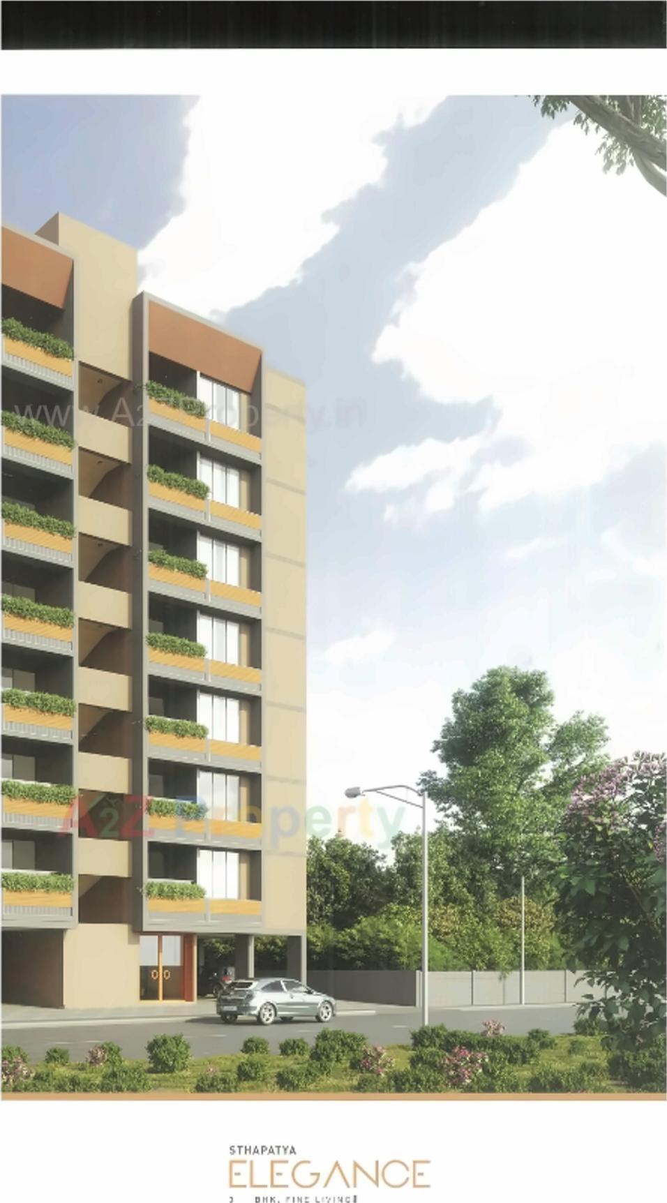 3D Elevation of real estate project Sthapatya Elegance located at Shekhpur, Ahmedabad, Gujarat