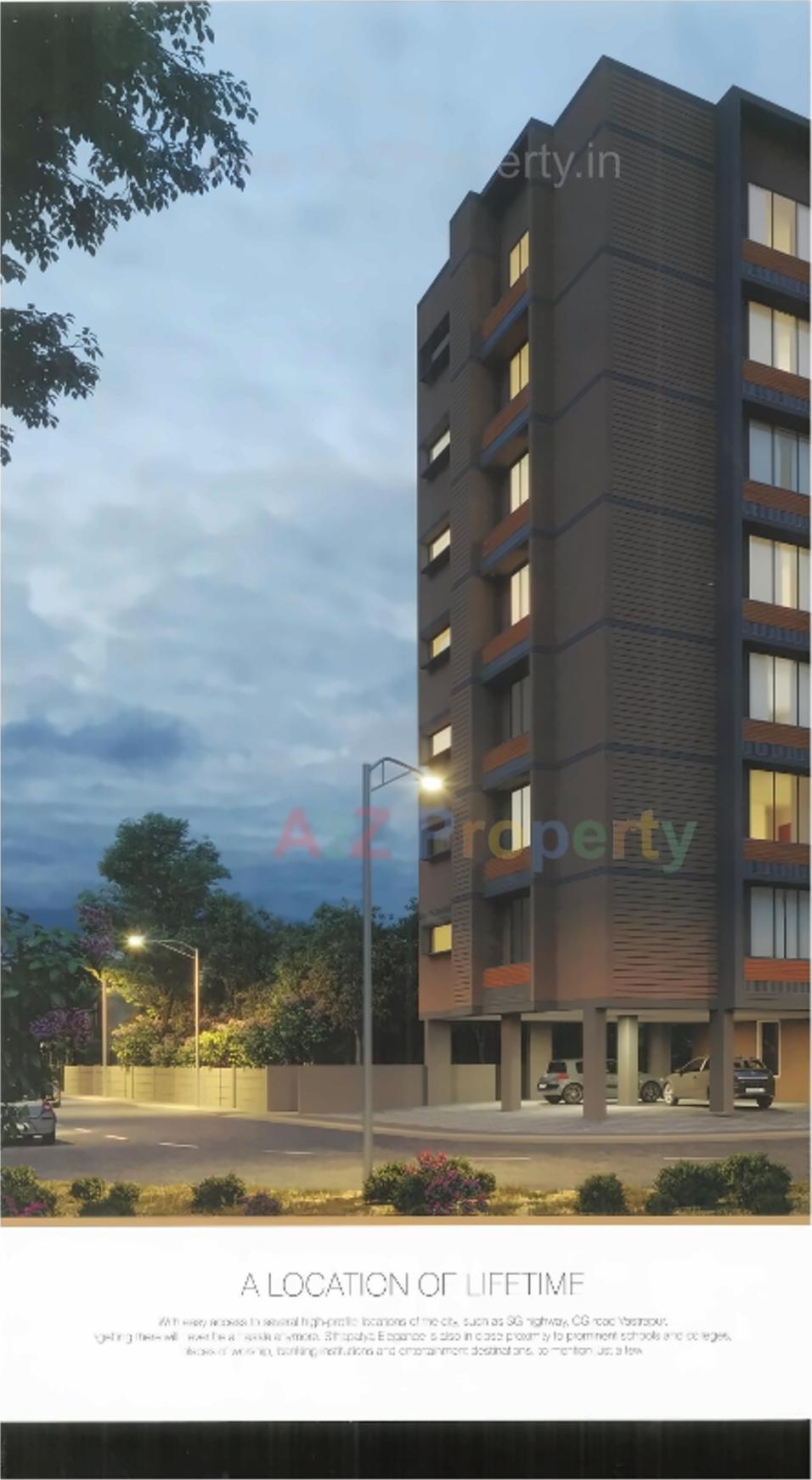 3D Elevation of real estate project Sthapatya Elegance located at Shekhpur, Ahmedabad, Gujarat