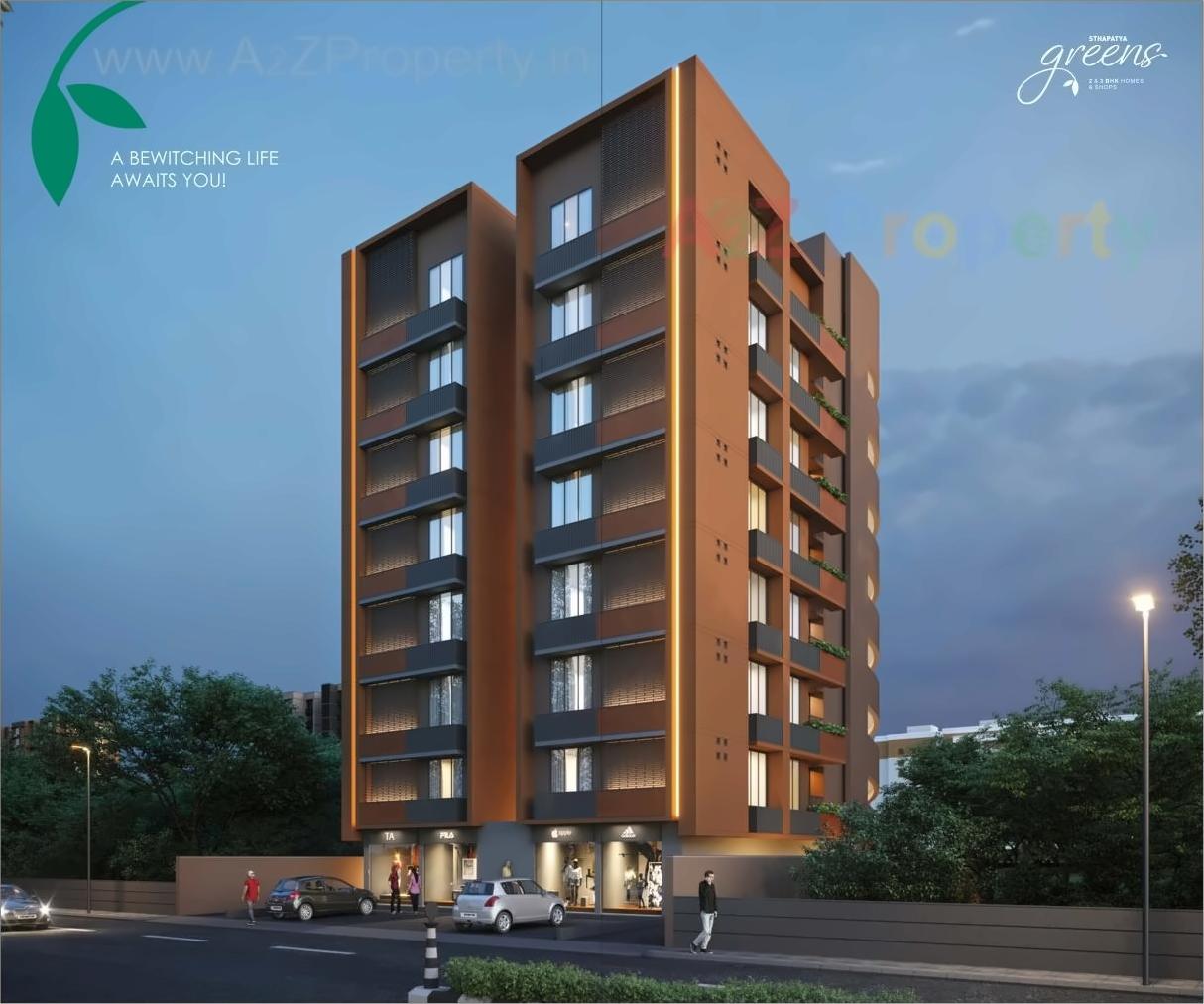 3D Elevation of real estate project Sthapatya Greens located at Bhadaj, Ahmedabad, Gujarat