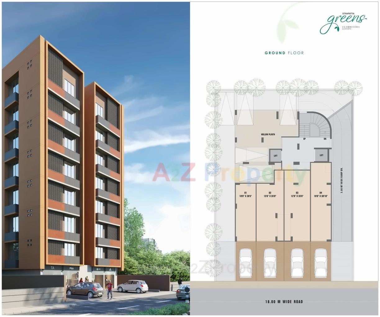 Layout of real estate project Sthapatya Greens located at Bhadaj, Ahmedabad, Gujarat