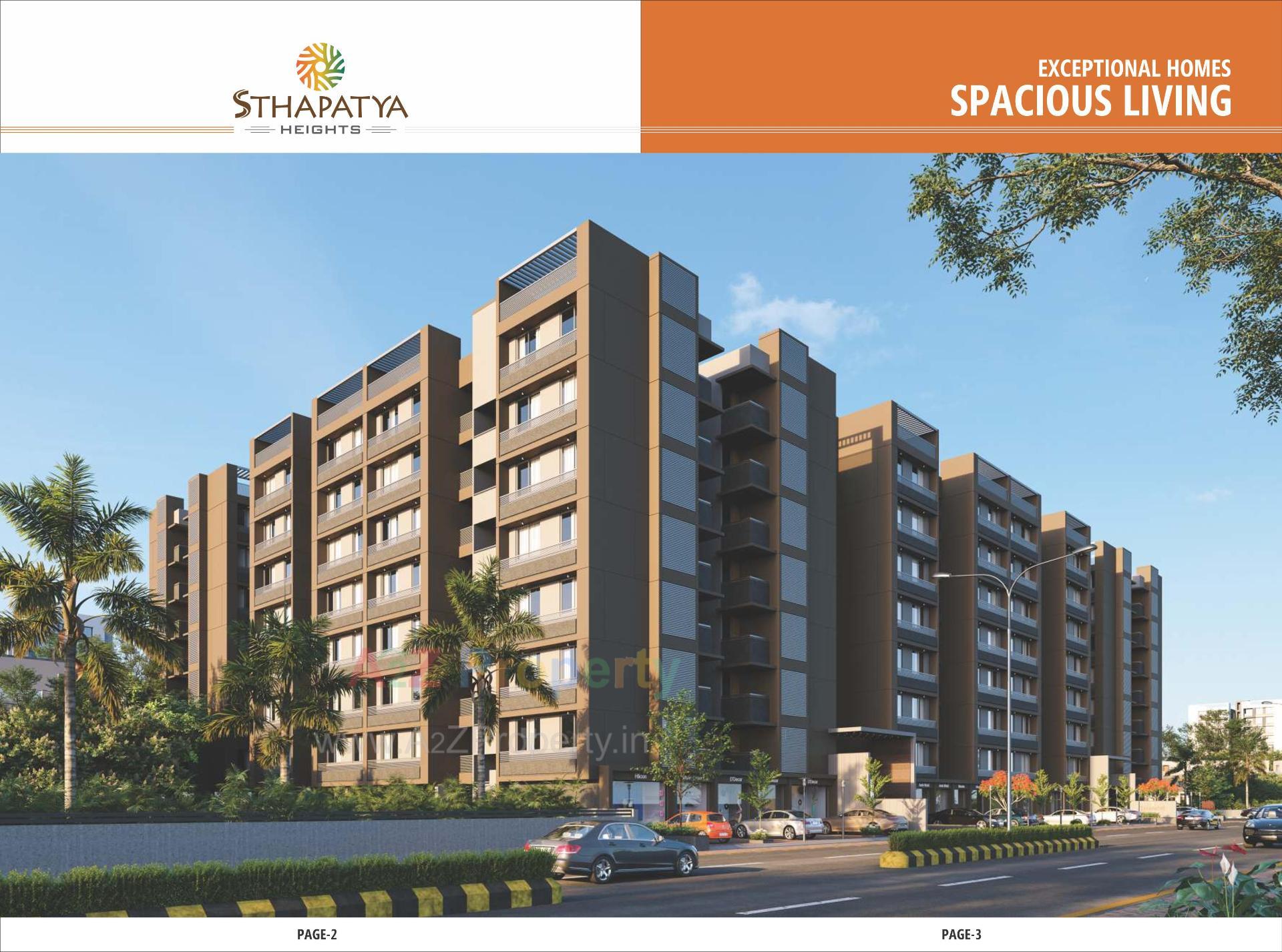 3D Elevation of real estate project Sthapatya Heights located at Ahmedabad, Ahmedabad, Gujarat