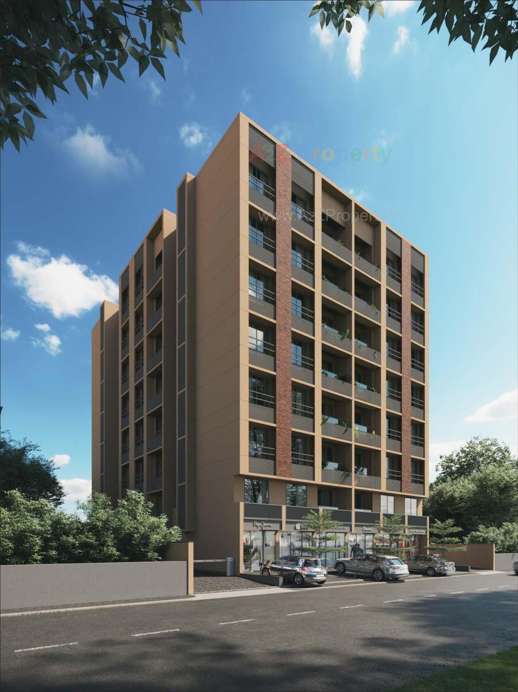 3D Elevation of real estate project Sthapatya Residency located at Ognaj, Ahmedabad, Gujarat
