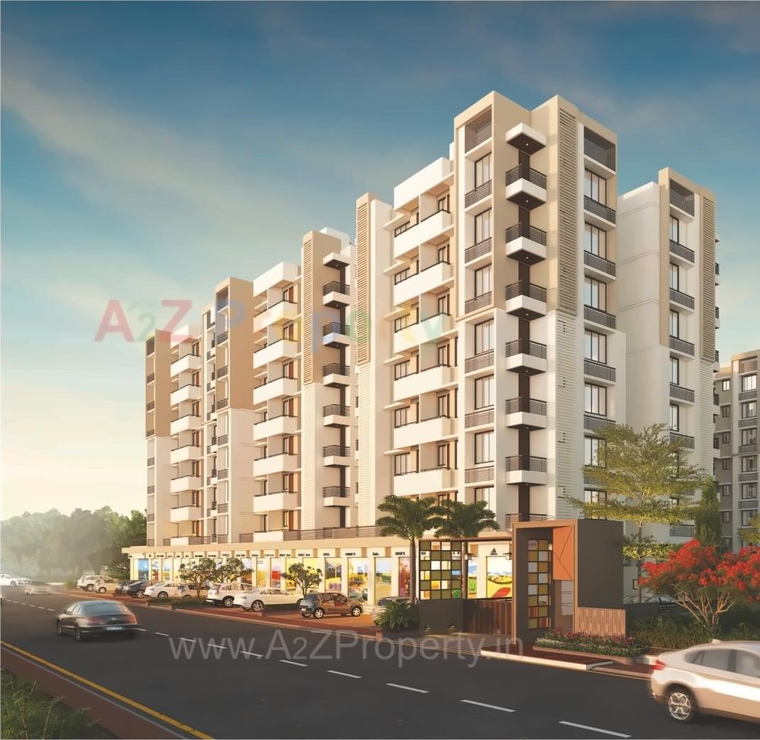 3D Elevation of real estate project Sudarshan Complex located at Ghtlodiya, Ahmedabad, Gujarat