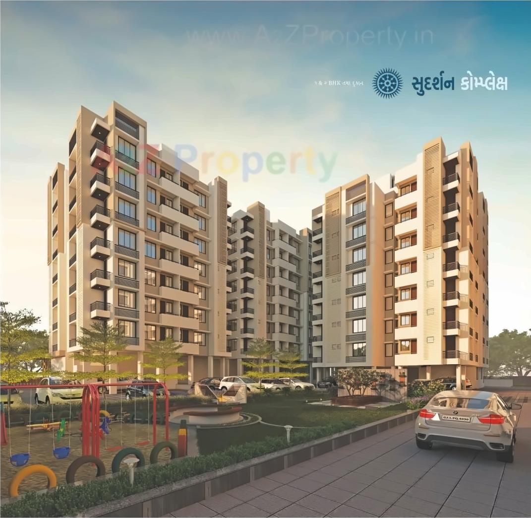 3D Elevation of real estate project Sudarshan Complex located at Ghtlodiya, Ahmedabad, Gujarat