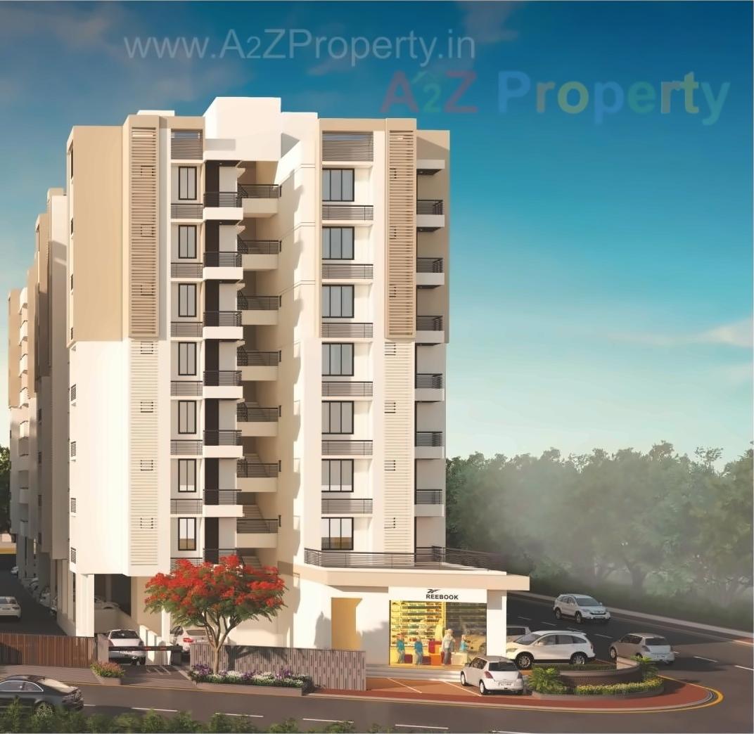 3D Elevation of real estate project Sudarshan Complex located at Ghtlodiya, Ahmedabad, Gujarat