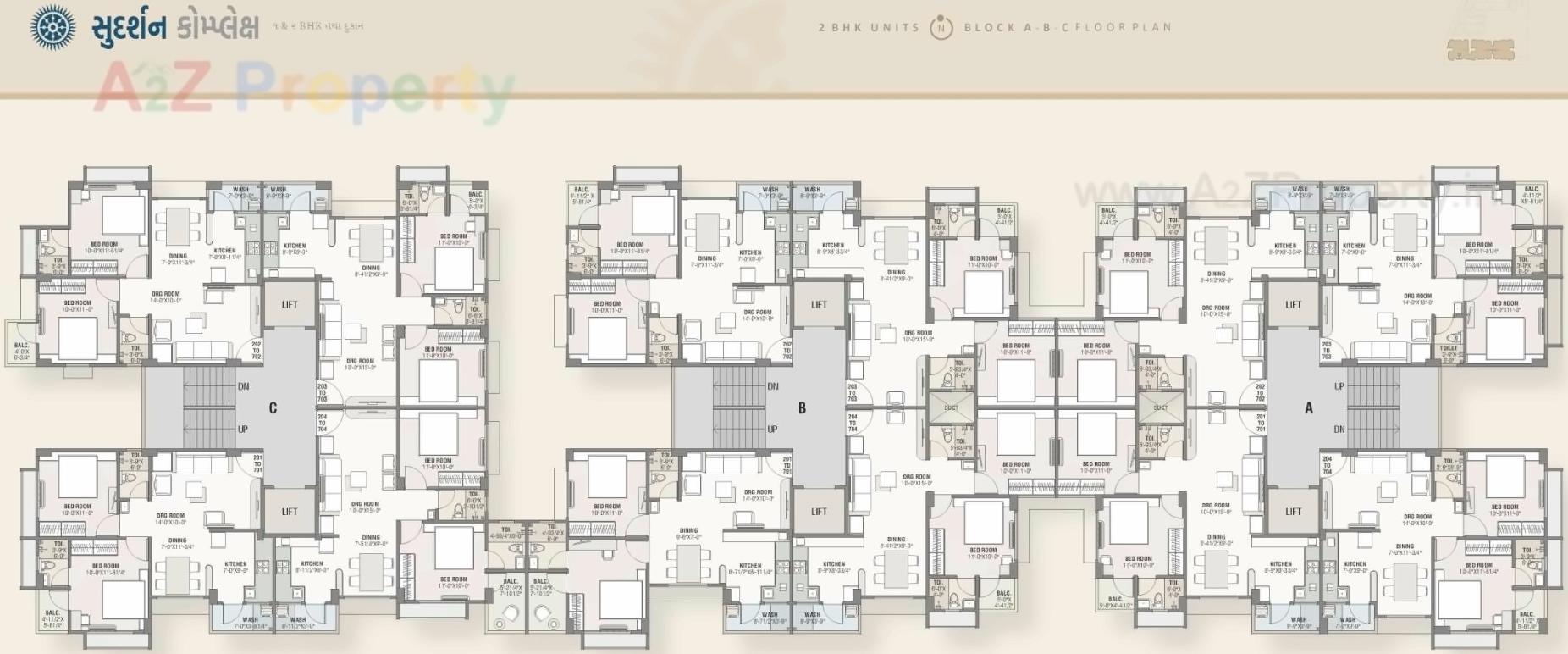 Layout of real estate project Sudarshan Complex located at Ghtlodiya, Ahmedabad, Gujarat