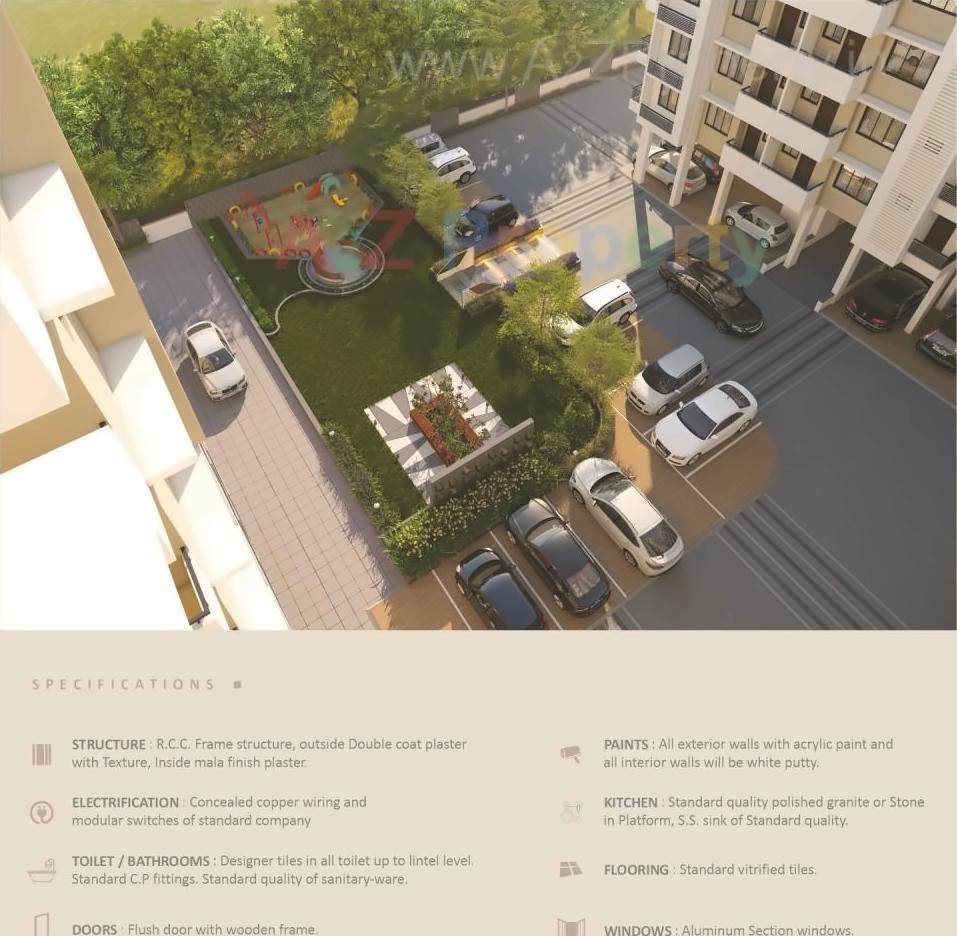 3D Elevation of real estate project Sudarshan Complex located at Ghtlodiya, Ahmedabad, Gujarat