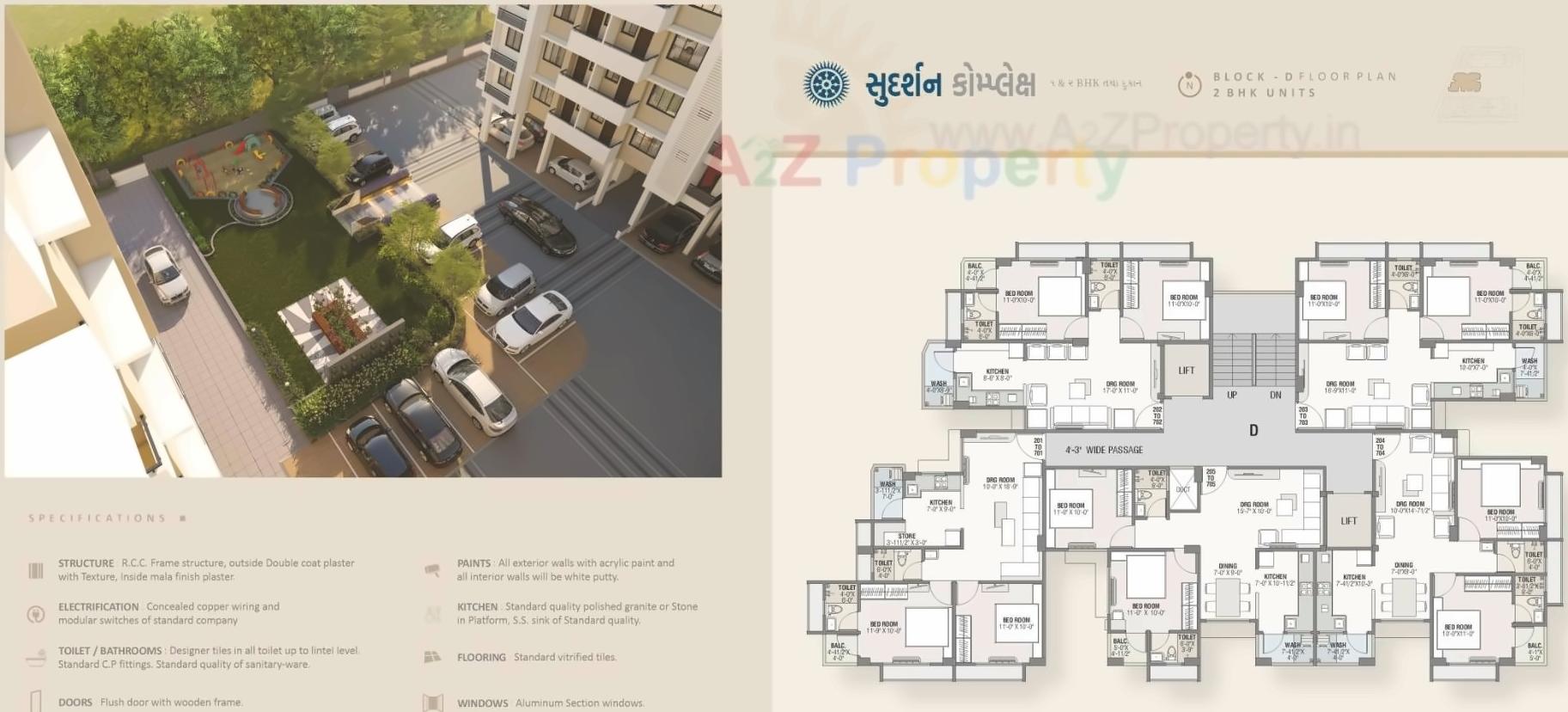 Layout of real estate project Sudarshan Complex located at Ghtlodiya, Ahmedabad, Gujarat