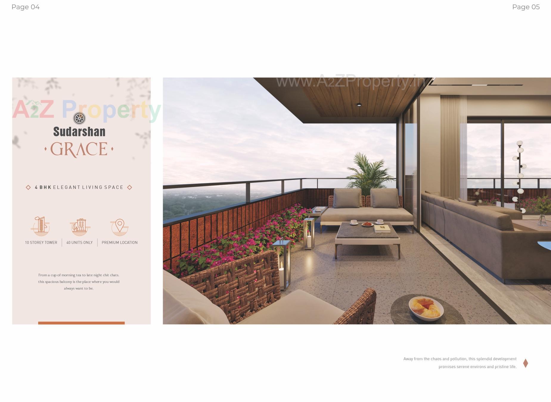 3D Elevation of real estate project Sudarshan Grace located at Hebatpur, Ahmedabad, Gujarat