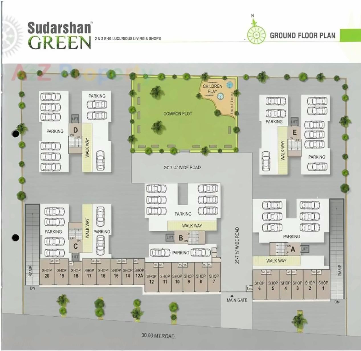 Layout of real estate project Sudarshan Green located at Sola, Ahmedabad, Gujarat