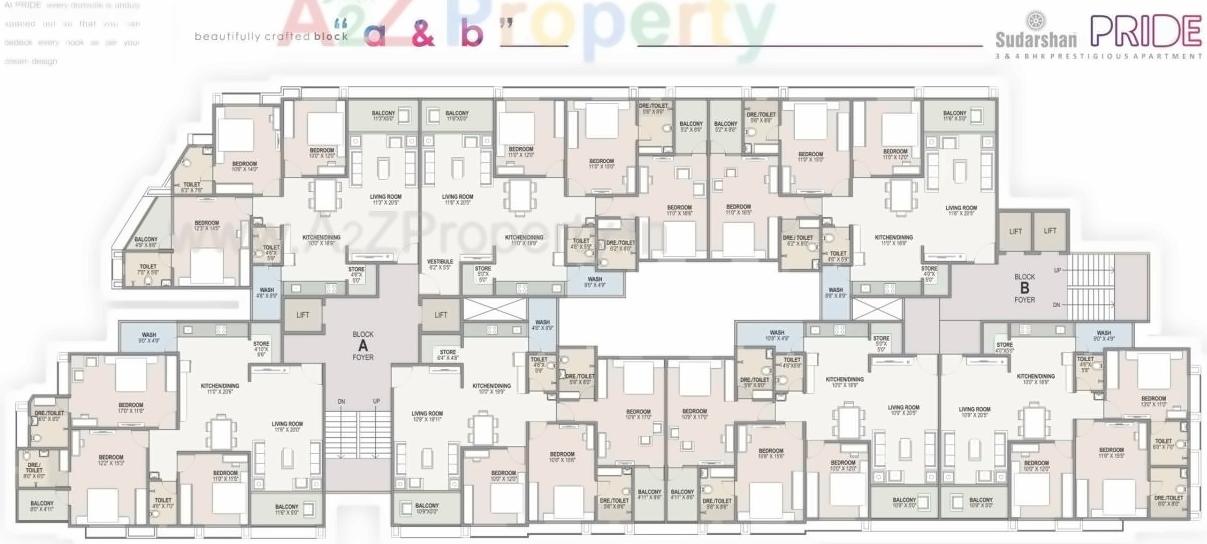 Layout of real estate project Sudarshan Pride located at Sola, Ahmedabad, Gujarat