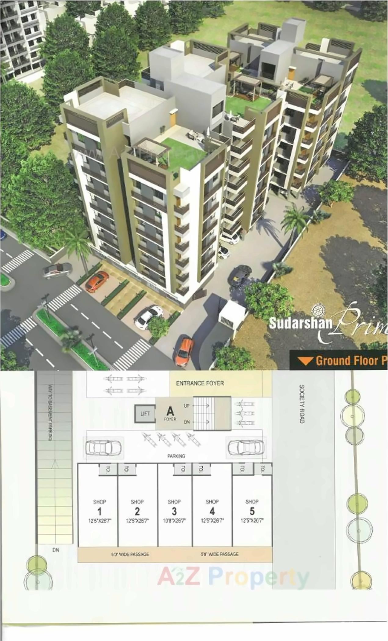 3D Elevation of real estate project Sudarshan Prime located at Sola, Ahmedabad, Gujarat