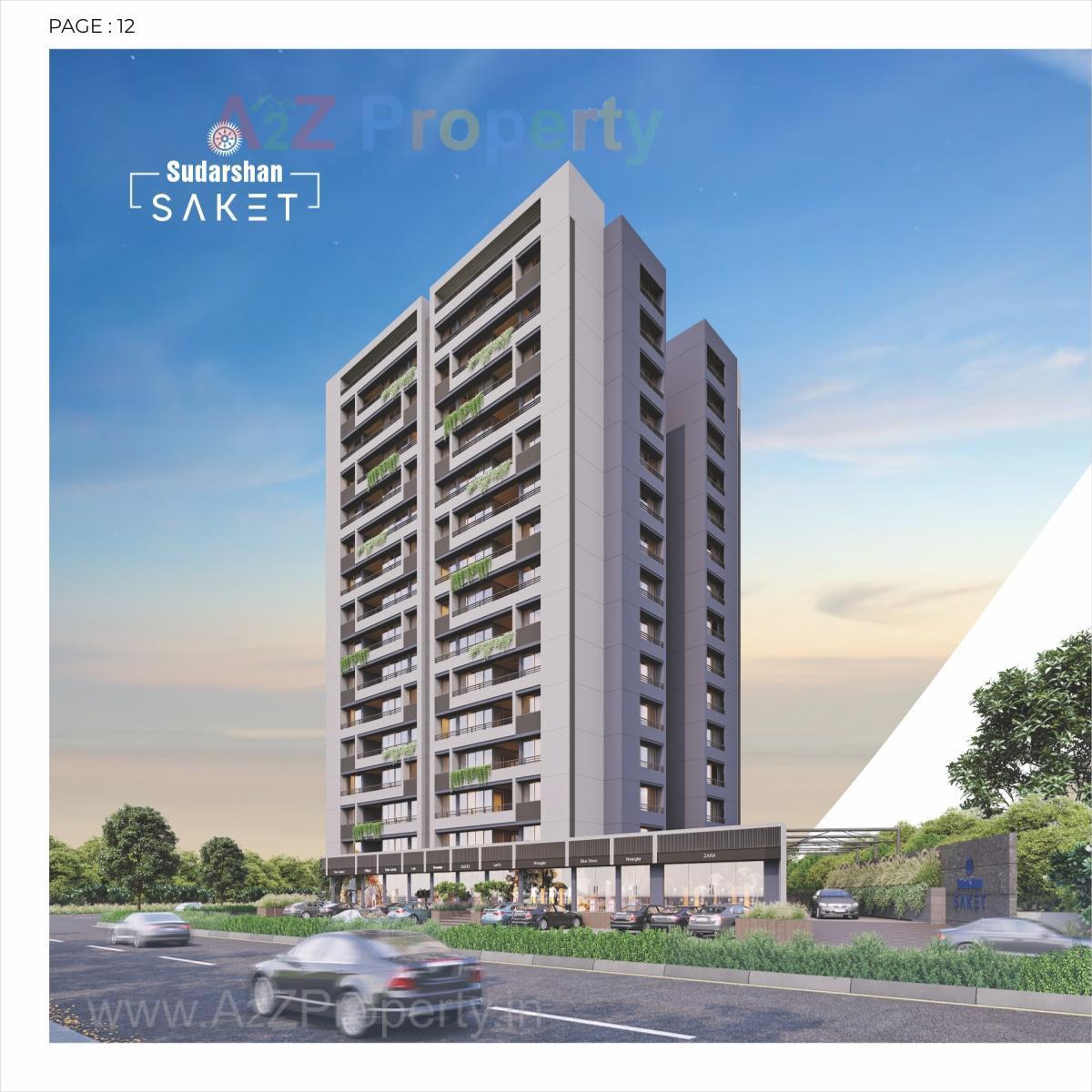 3D Elevation of real estate project Sudarshan Saket located at Chenpur, Ahmedabad, Gujarat