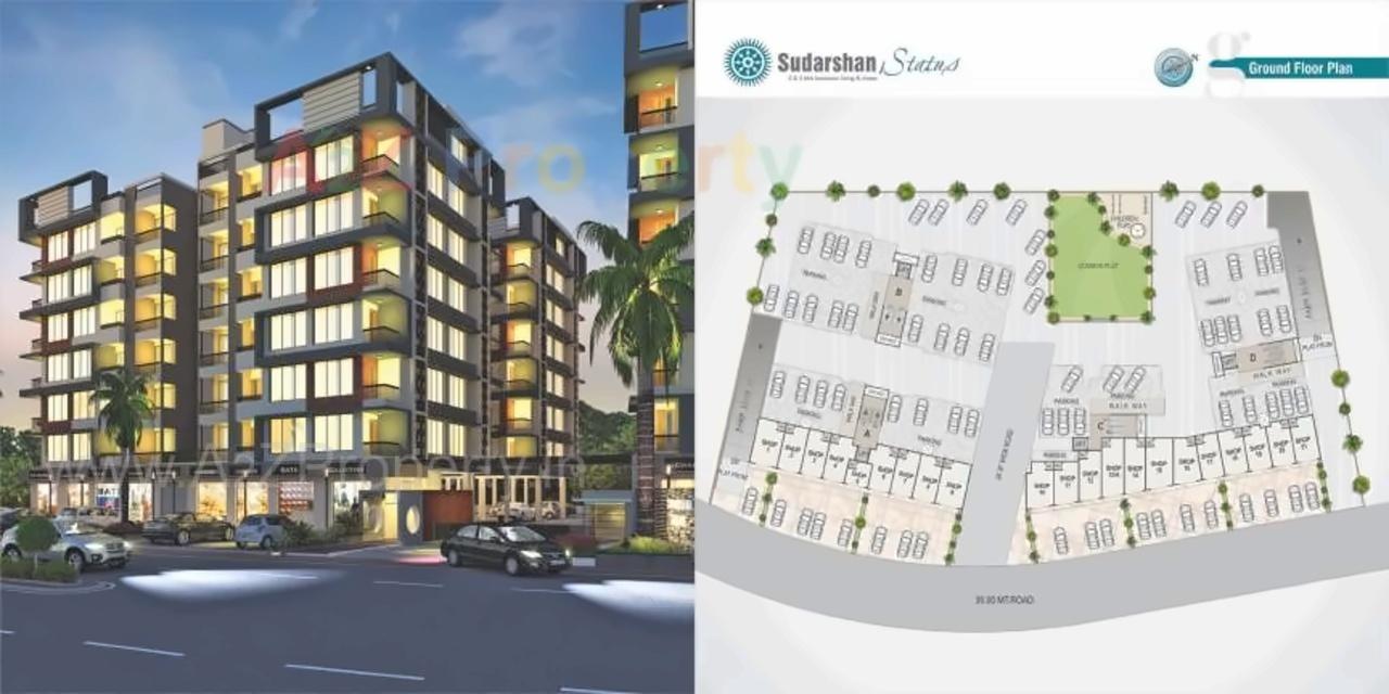 Layout of real estate project Sudarshan Status located at Sola, Ahmedabad, Gujarat