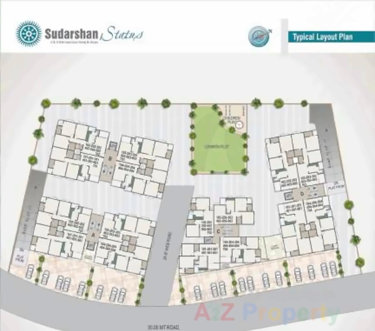 Layout of real estate project Sudarshan Status located at Sola, Ahmedabad, Gujarat