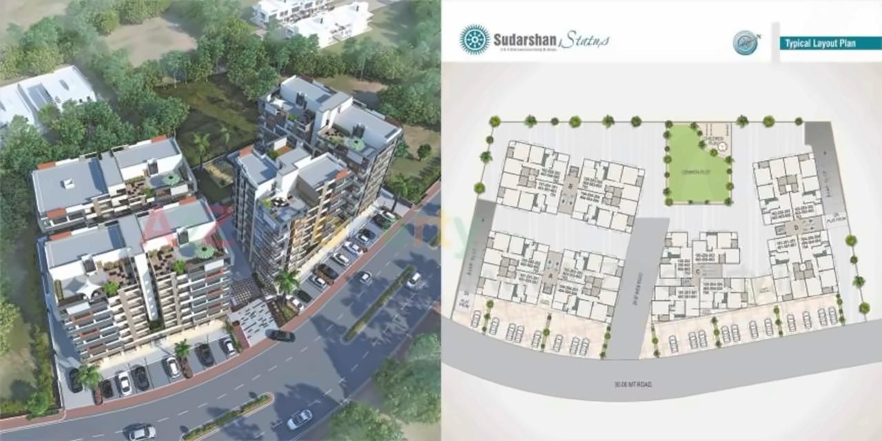 Layout of real estate project Sudarshan Status located at Sola, Ahmedabad, Gujarat