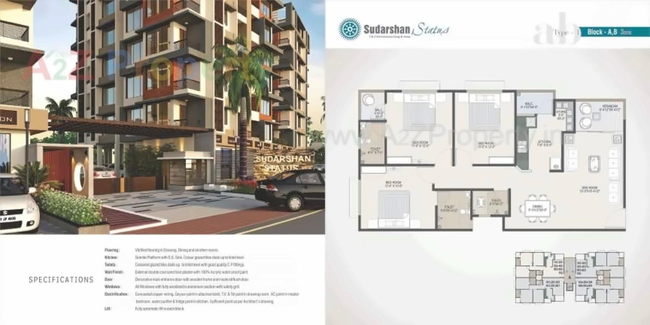 Layout of real estate project Sudarshan Status located at Sola, Ahmedabad, Gujarat