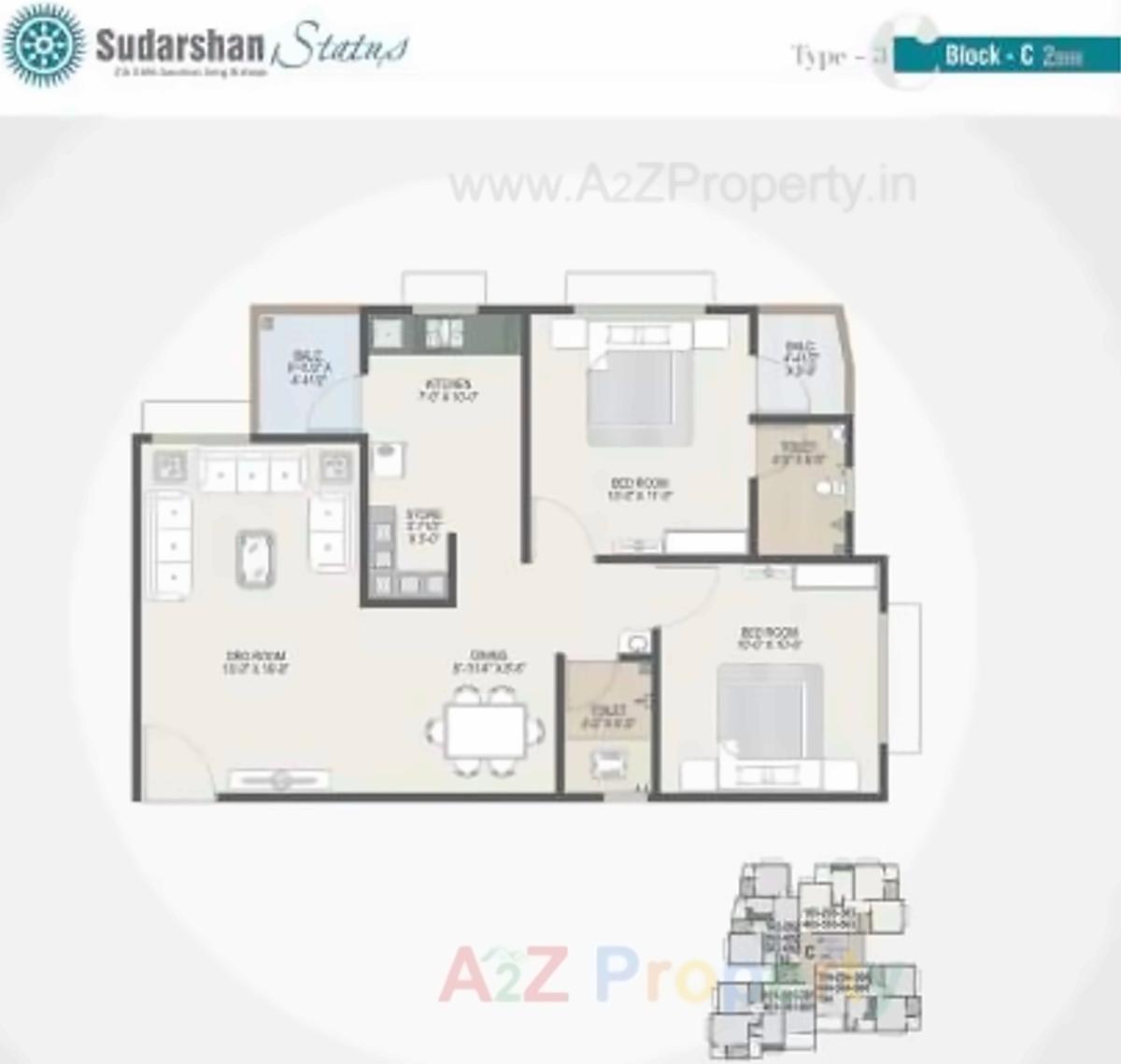 Layout of real estate project Sudarshan Status located at Sola, Ahmedabad, Gujarat