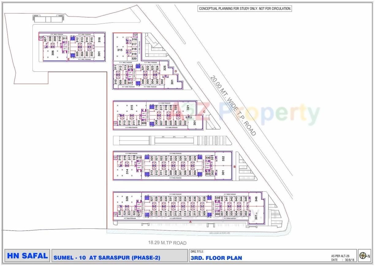 Layout of real estate project Sumel 10 (i) located at Shaher-kotda, Ahmedabad, Gujarat