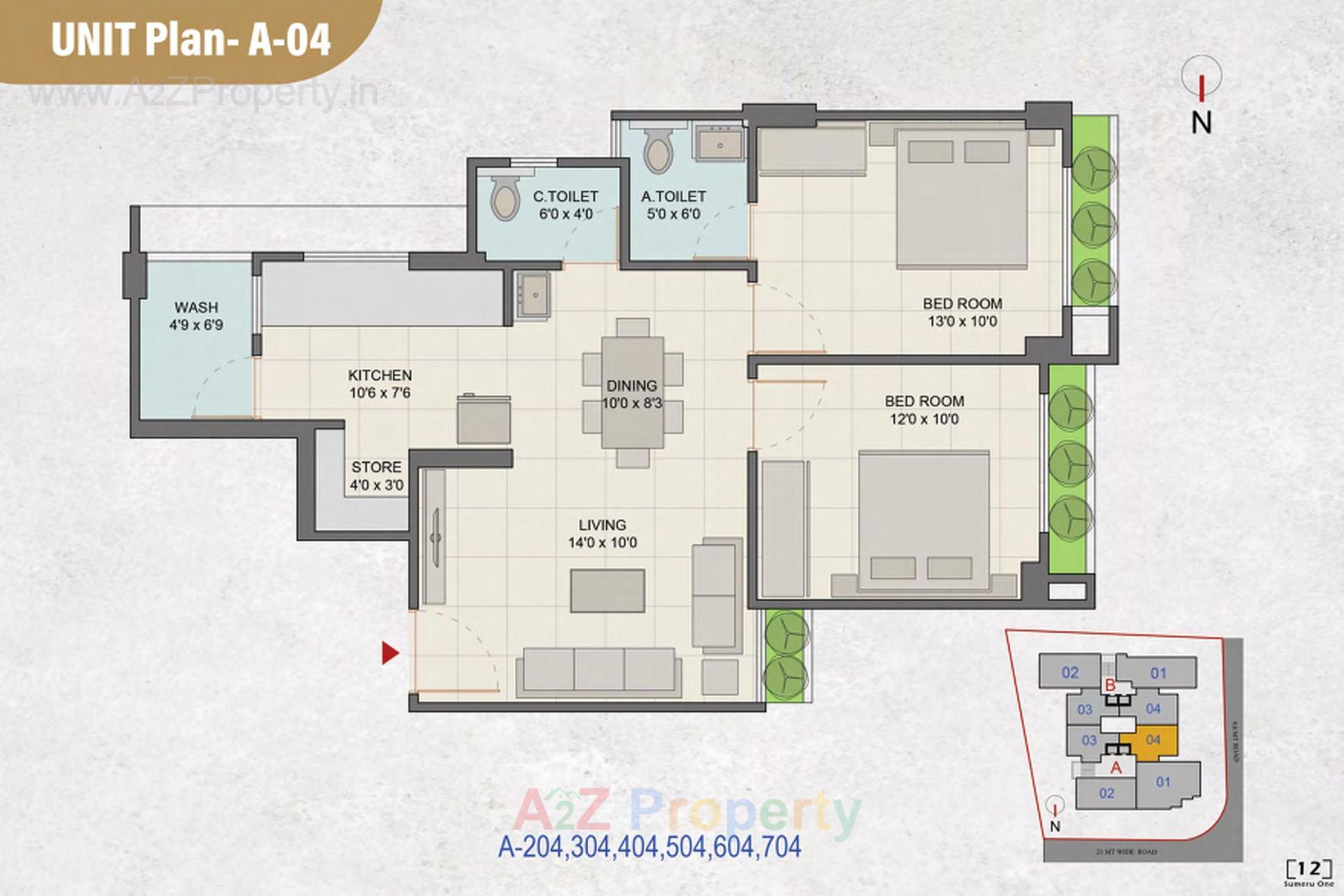 Layout of real estate project Sumeru One located at Paldi, Ahmedabad, Gujarat
