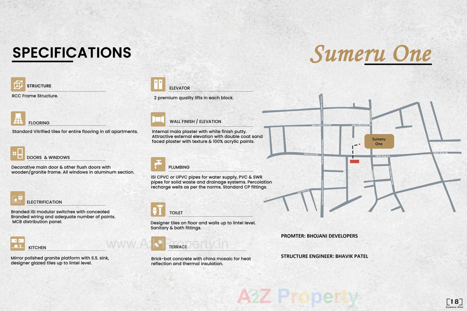  of real estate project Sumeru One located at Paldi, Ahmedabad, Gujarat