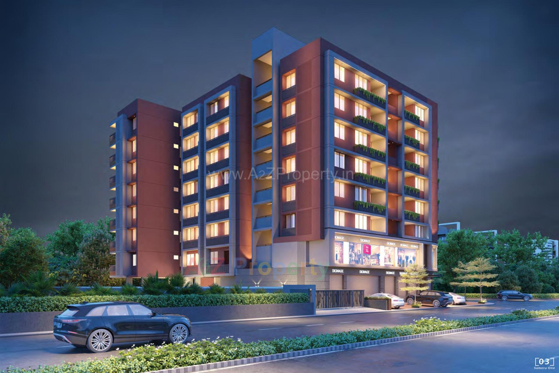 3D Elevation of real estate project Sumeru One located at Paldi, Ahmedabad, Gujarat