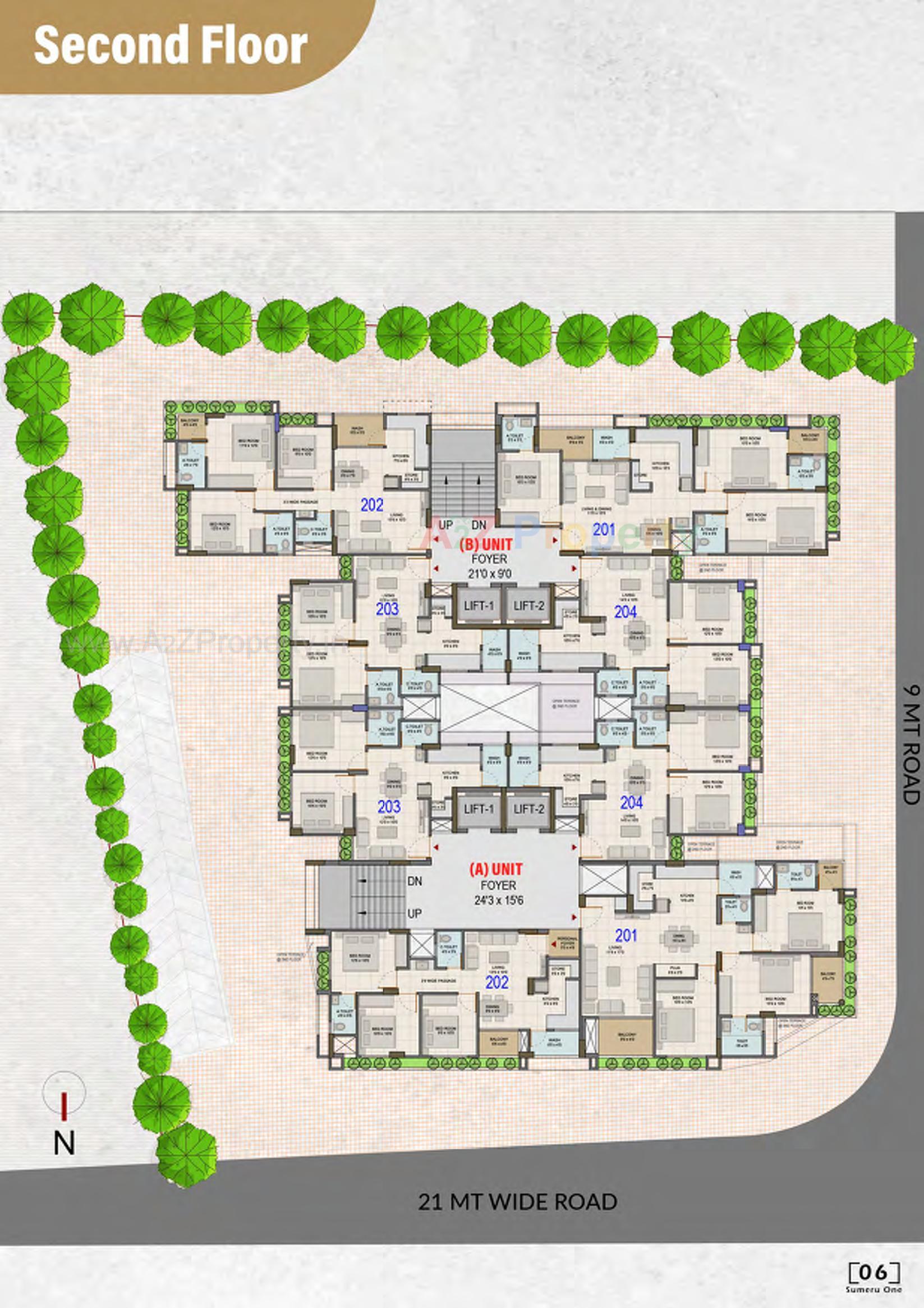 Layout of real estate project Sumeru One located at Paldi, Ahmedabad, Gujarat