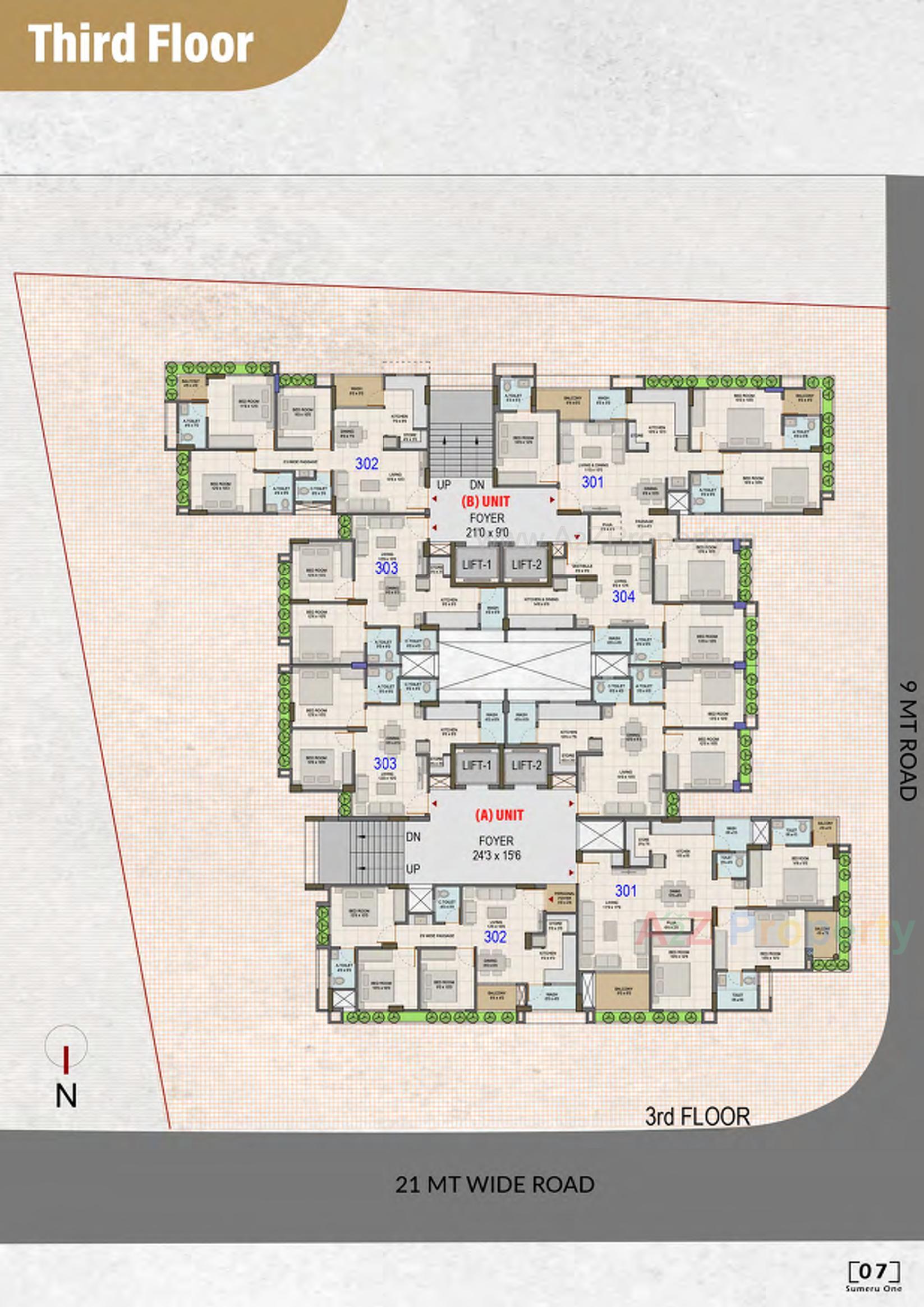 Layout of real estate project Sumeru One located at Paldi, Ahmedabad, Gujarat