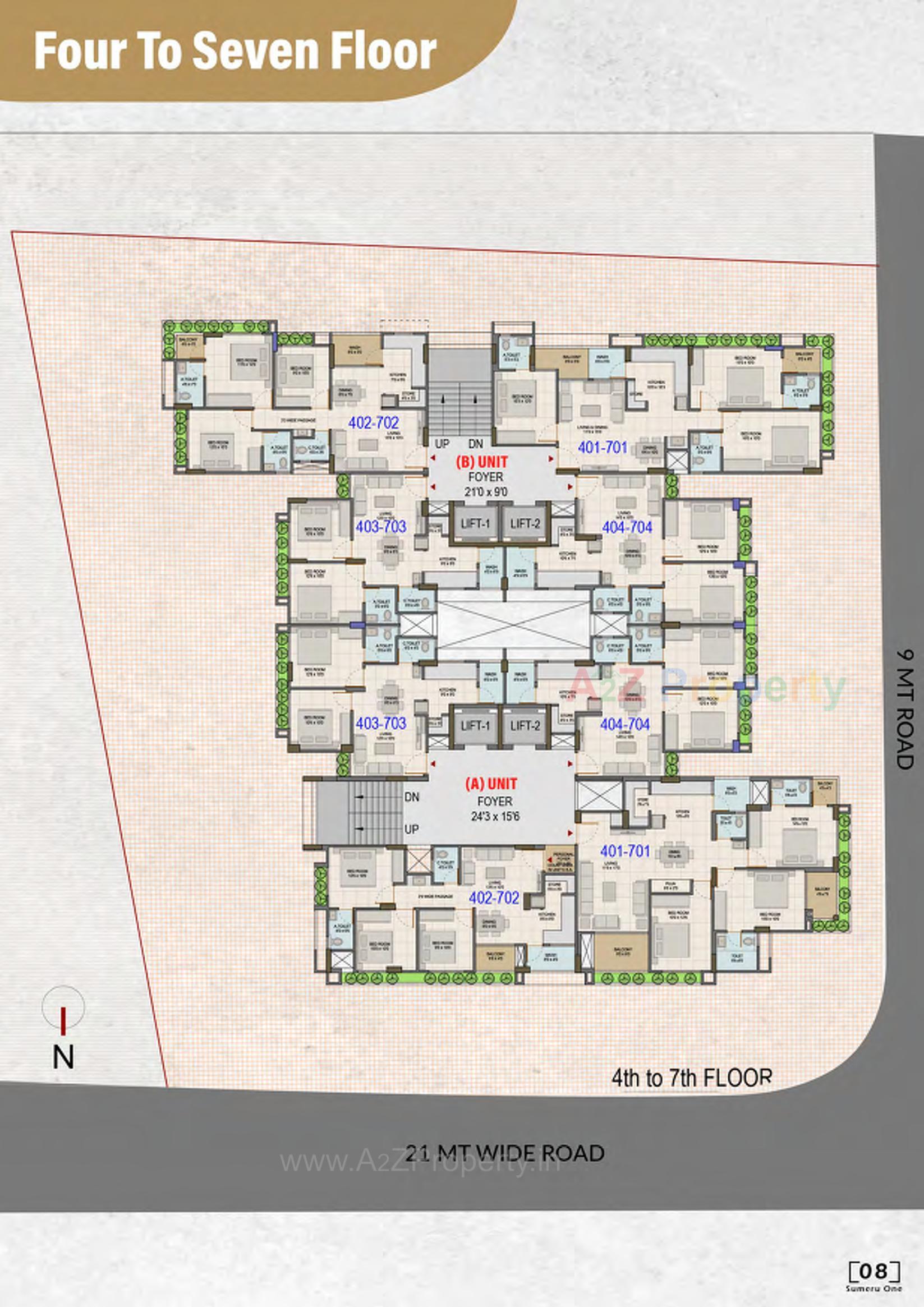 Layout of real estate project Sumeru One located at Paldi, Ahmedabad, Gujarat