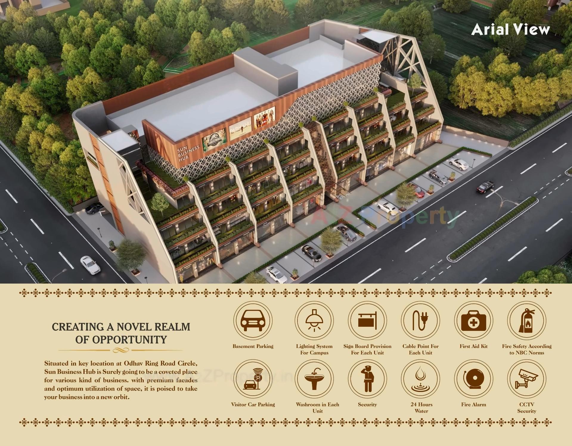 3D Elevation of real estate project Sun Business Hub located at Ahmedabad, Ahmedabad, Gujarat
