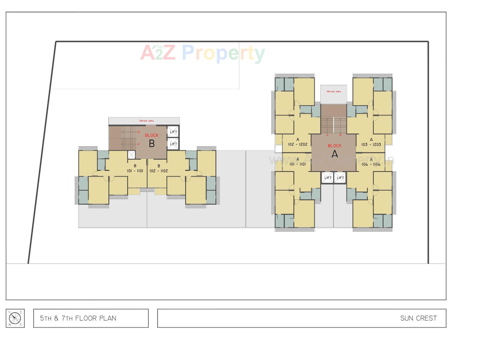 Layout of real estate project Sun Crest located at Bhadaj, Ahmedabad, Gujarat