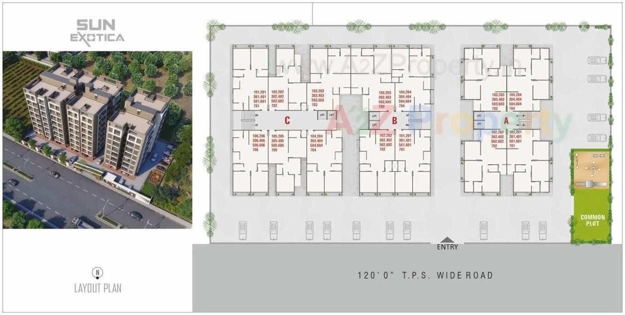 Layout of real estate project Sun Exotica located at Vastral, Ahmedabad, Gujarat