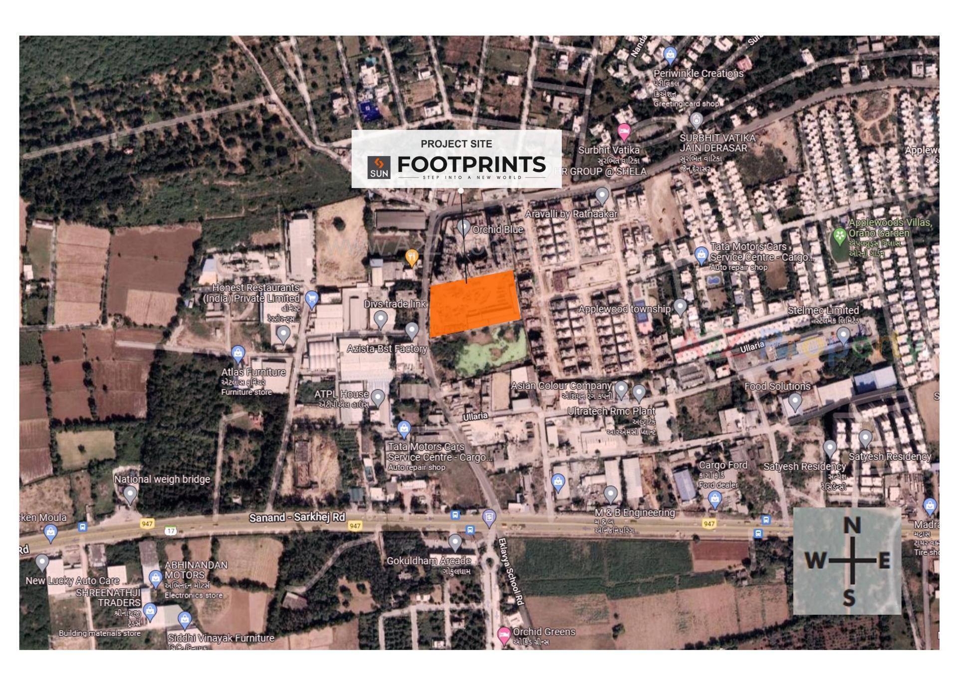 Layout of real estate project Sun Footprints located at Sanathal, Ahmedabad, Gujarat
