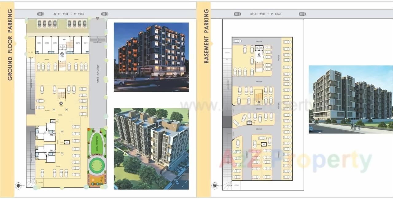 Layout of real estate project Sun Heights located at Chandkheda, Ahmedabad, Gujarat