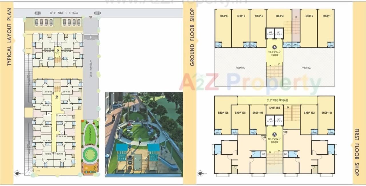 Layout of real estate project Sun Heights located at Chandkheda, Ahmedabad, Gujarat