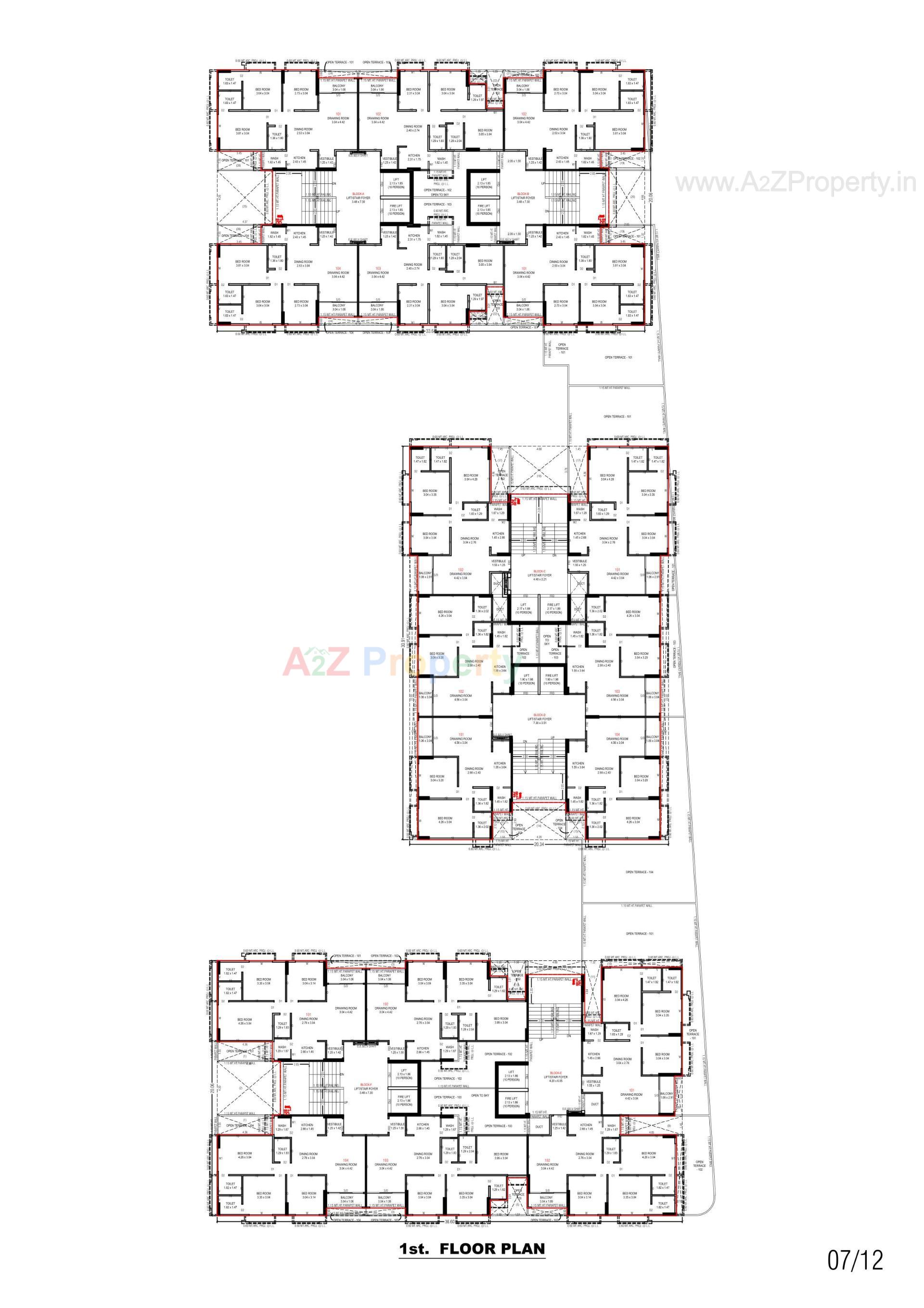Layout of real estate project Sun Parkwest located at Shela, Ahmedabad, Gujarat