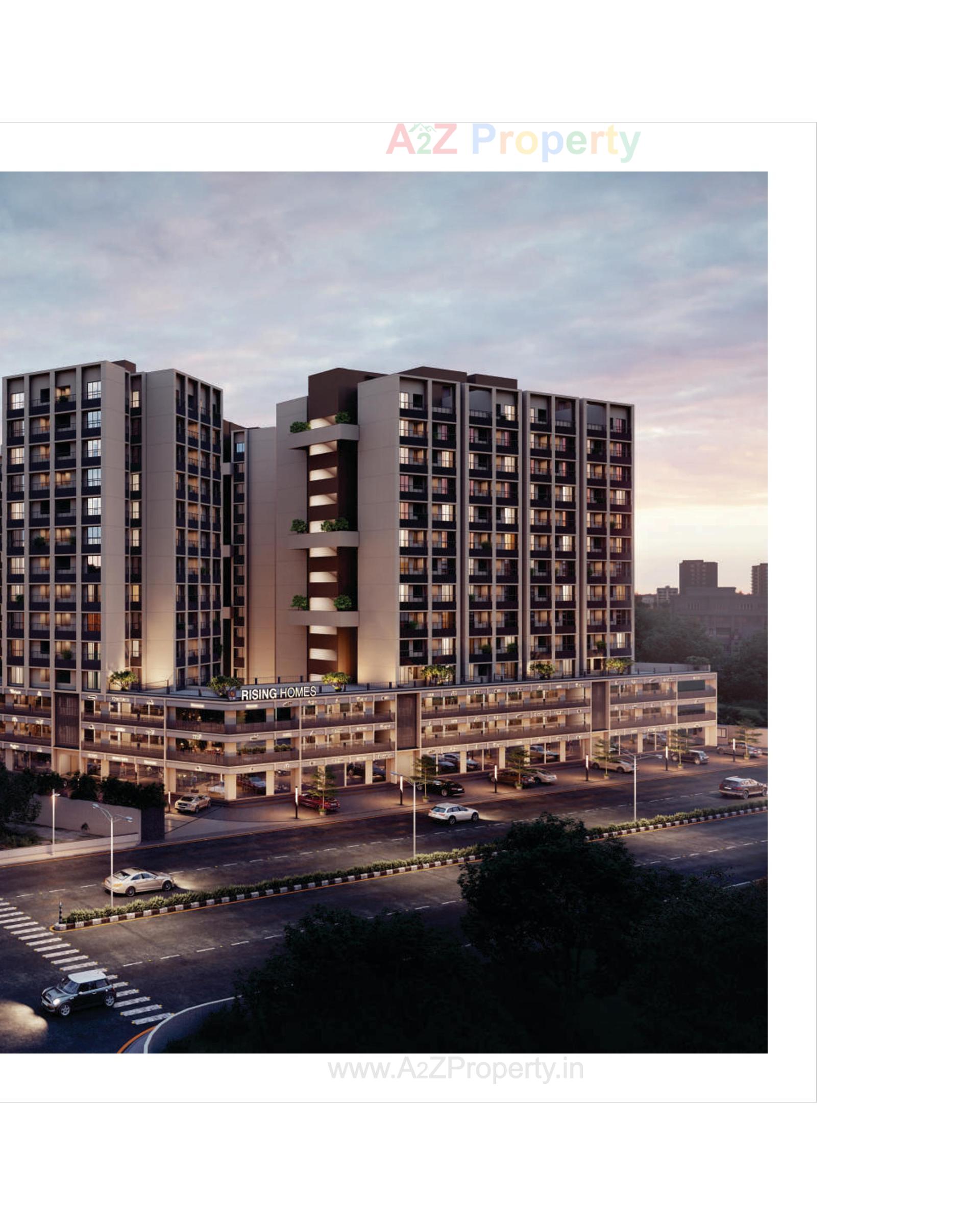 3D Elevation of real estate project Sun Rising Homes located at Jagatpur, Ahmedabad, Gujarat