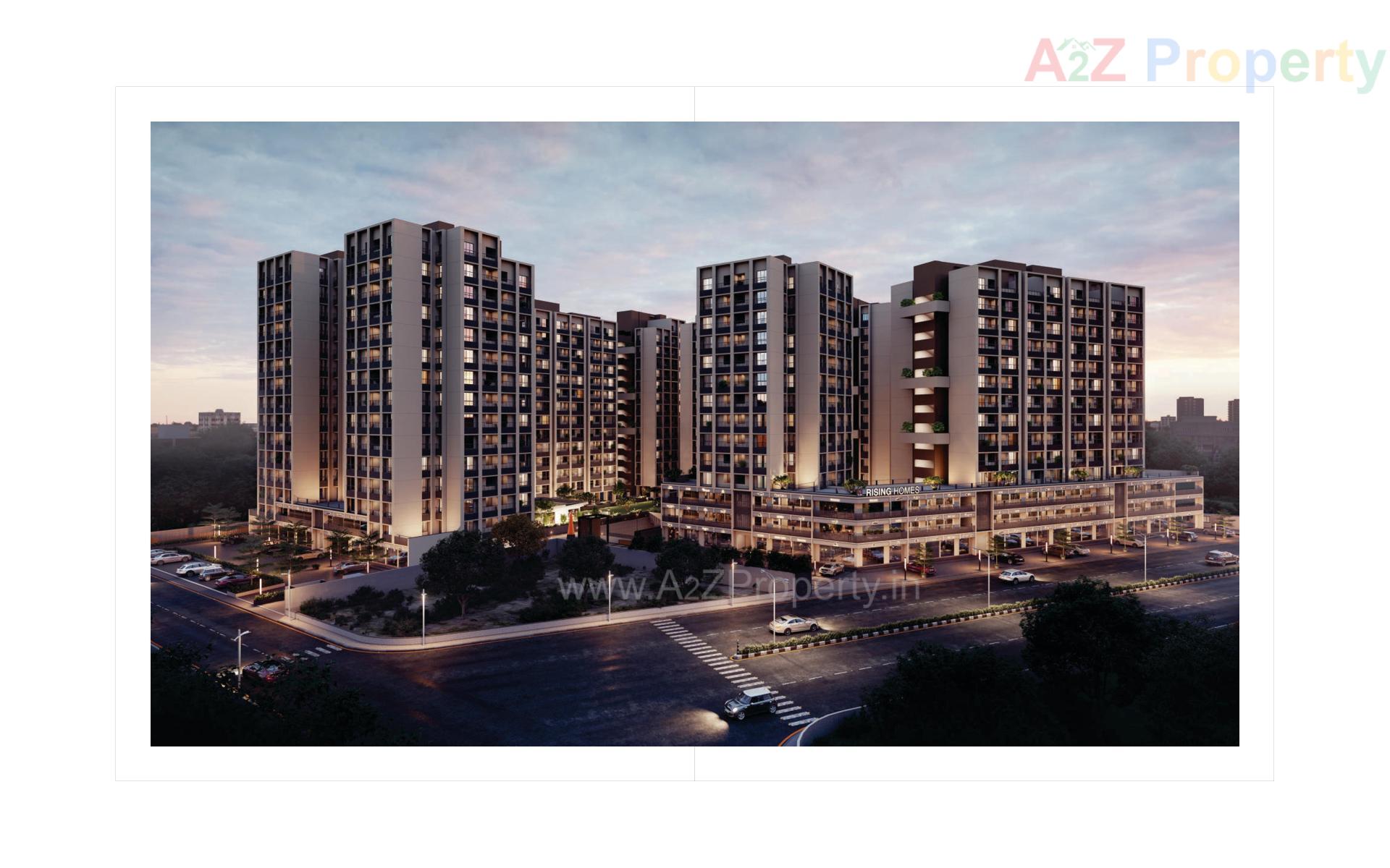 3D Elevation of real estate project Sun Rising Homes located at Jagatpur, Ahmedabad, Gujarat