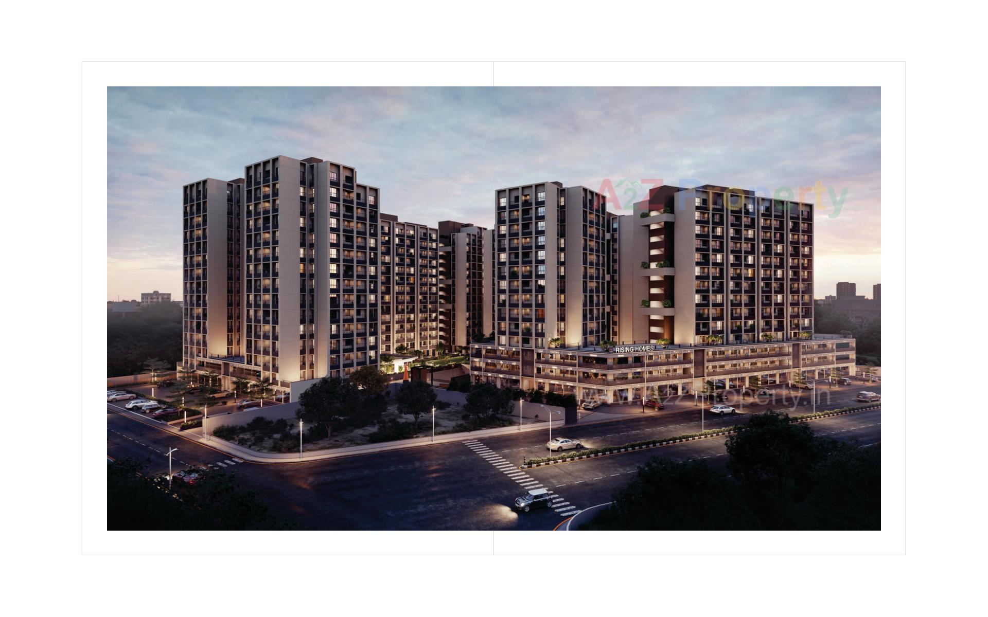 3D Elevation of real estate project Sun Rising Homes located at Jagatpur, Ahmedabad, Gujarat