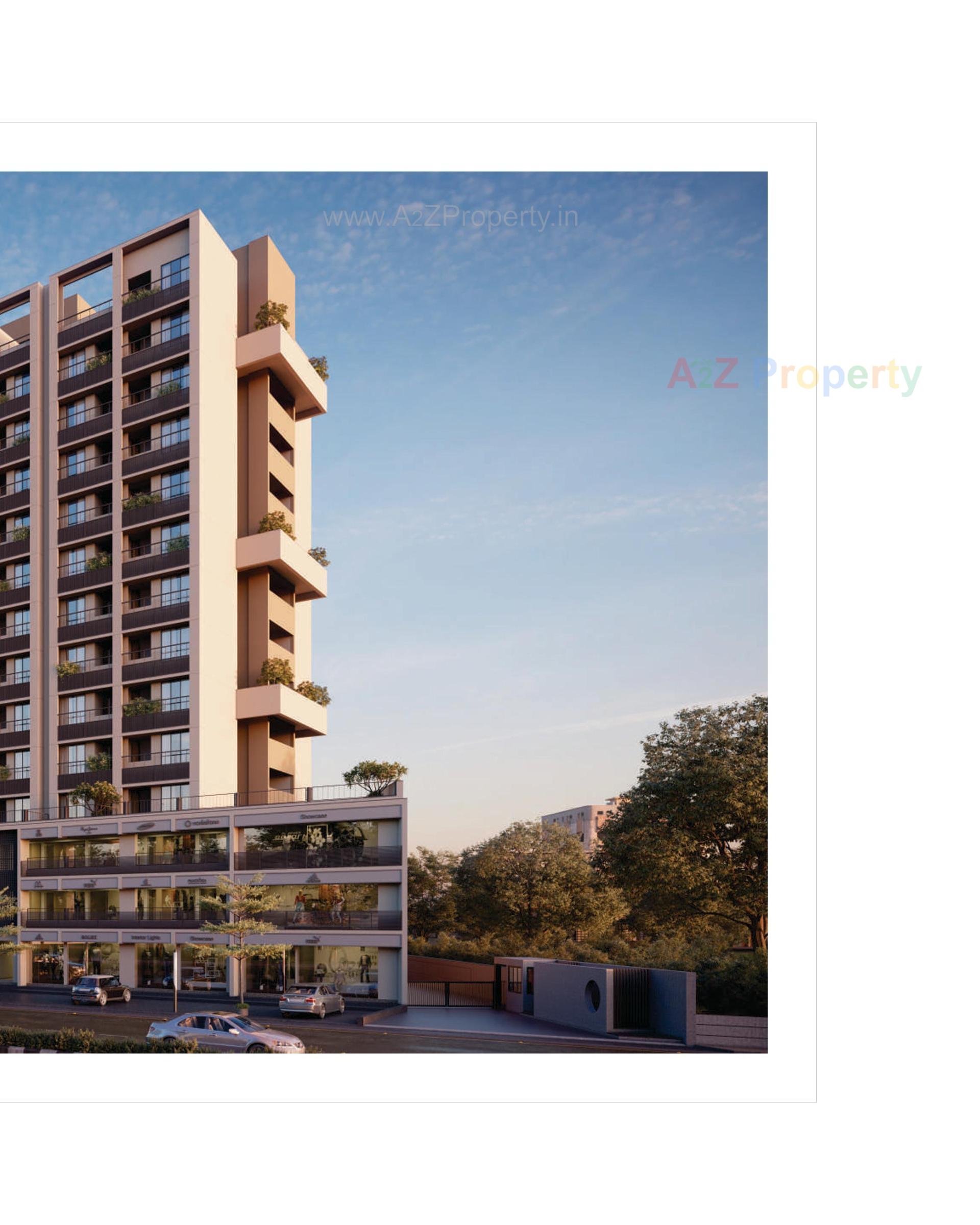 3D Elevation of real estate project Sun Rising Homes located at Jagatpur, Ahmedabad, Gujarat