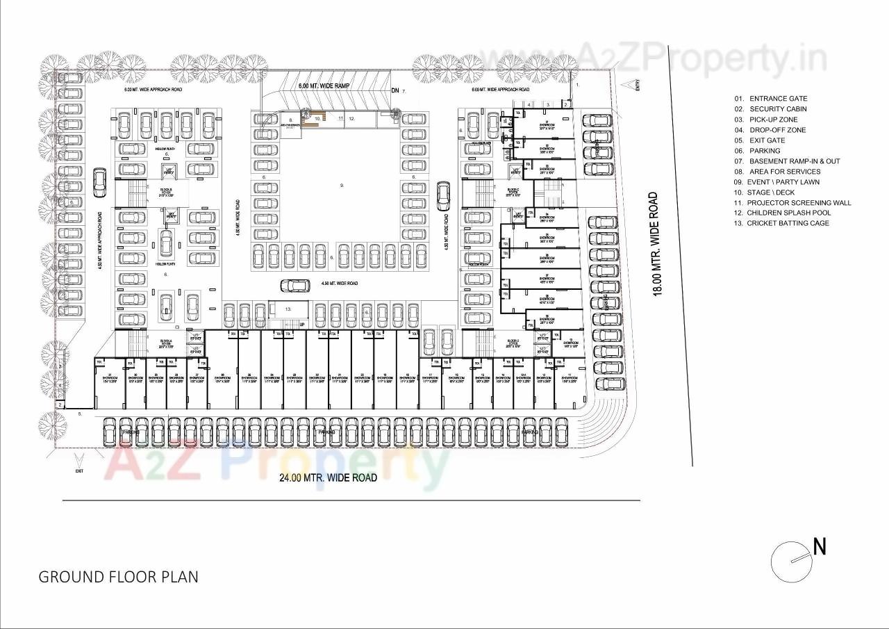 Layout of real estate project Sun Shela One located at Shela, Ahmedabad, Gujarat