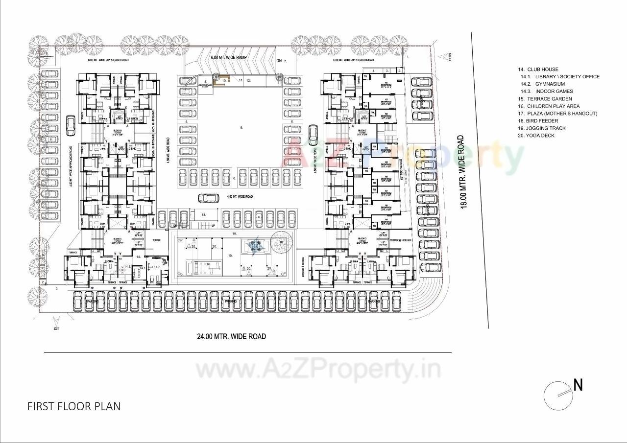 Layout of real estate project Sun Shela One located at Shela, Ahmedabad, Gujarat