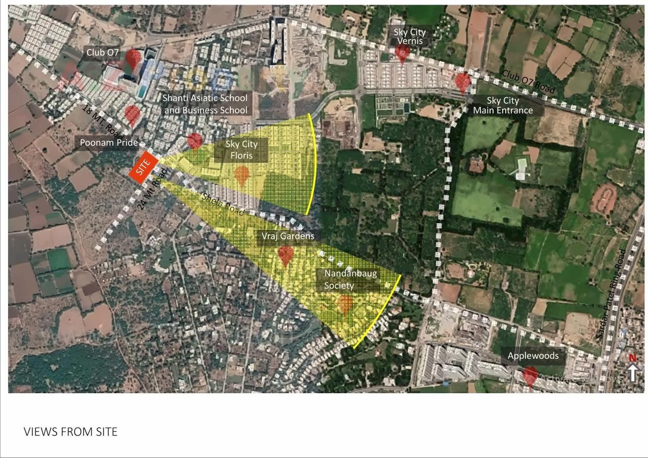 Layout of real estate project Sun Shela One located at Shela, Ahmedabad, Gujarat