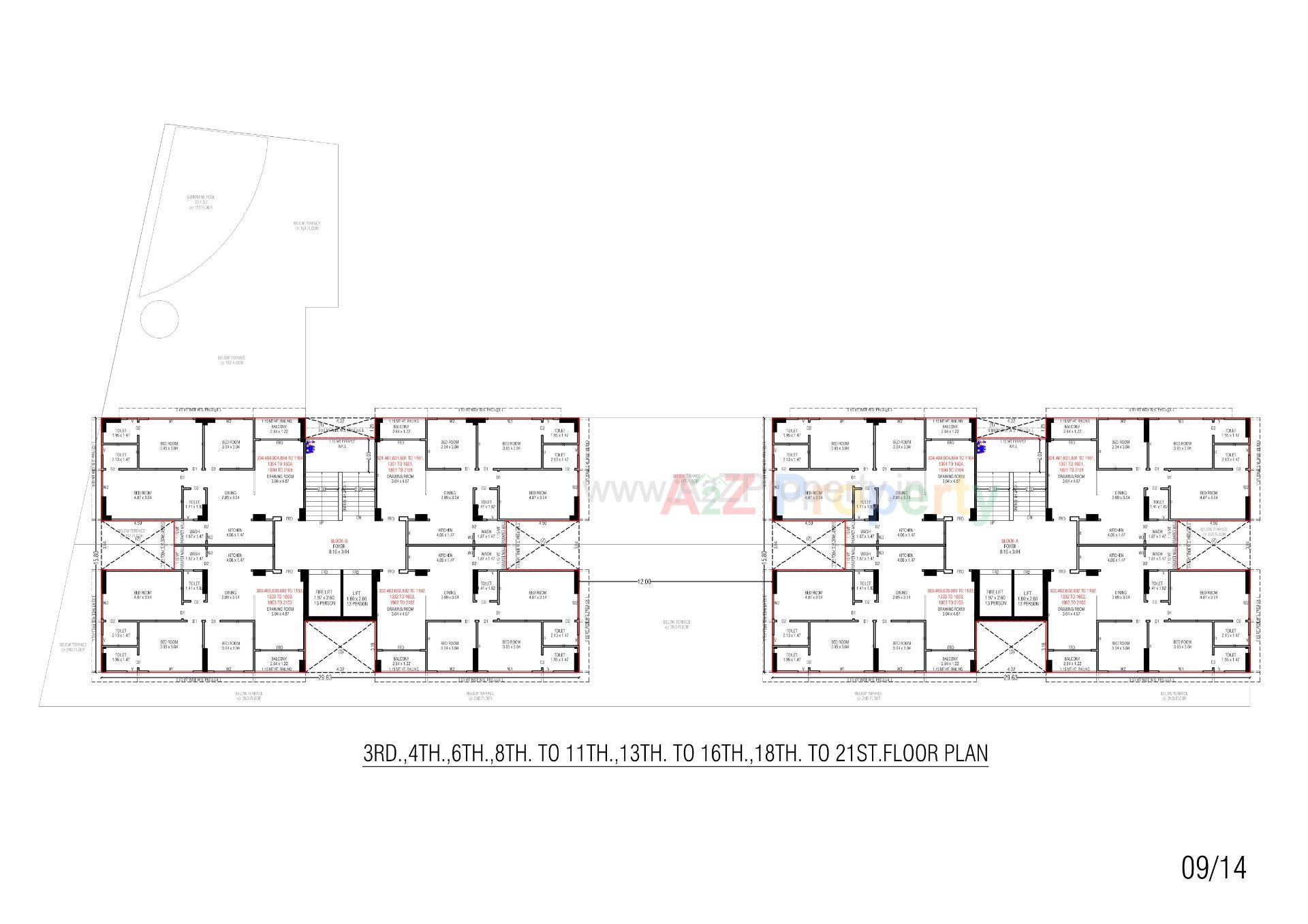 Layout of real estate project Sun Skyview located at Shela, Ahmedabad, Gujarat